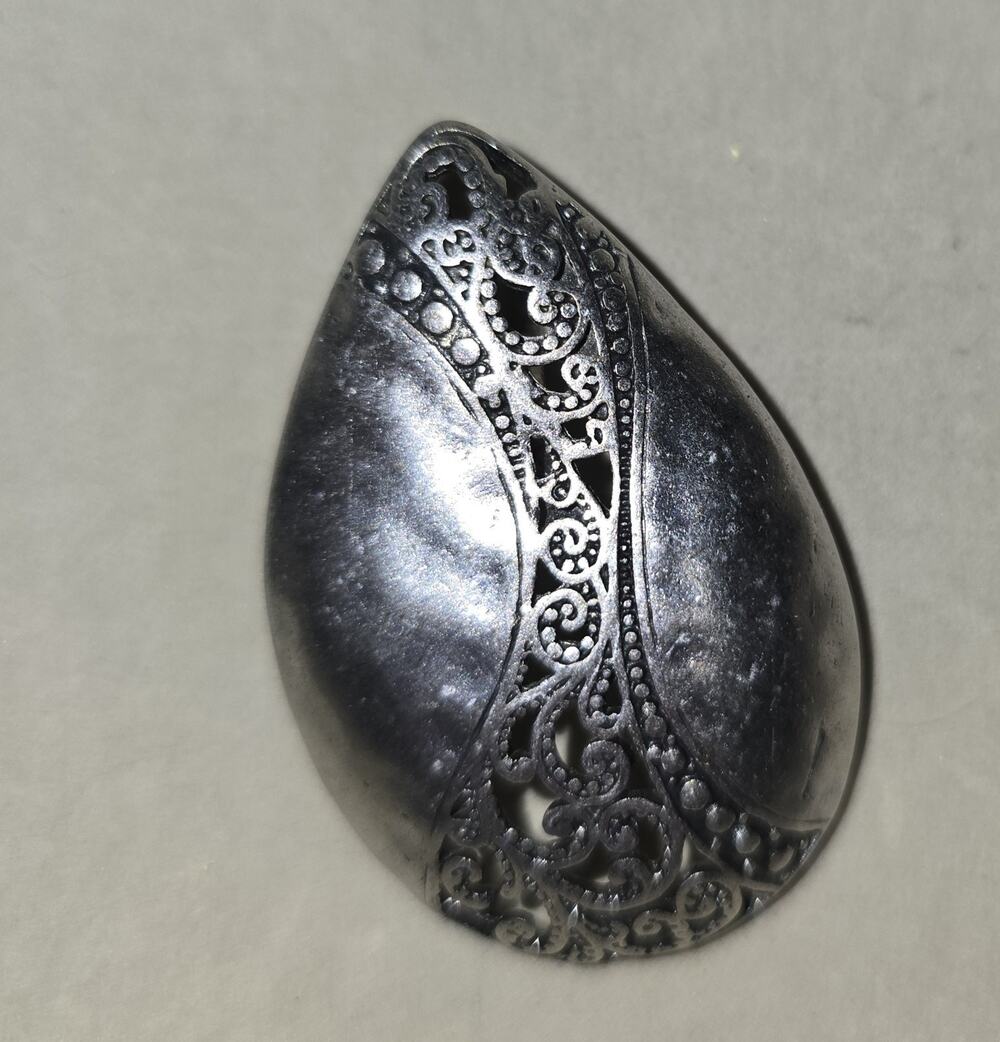 Boho Teardrop Silver-tone Pendant, No Chain